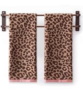 REDKISS Leopard Print Bath Towel Set of 2,100% Cotton-Blue | Highly Absorbent & Quick Dry Animal ...