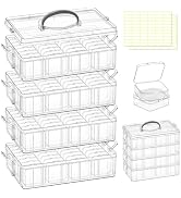 DILIBRA Bead Organizer Box, 2-Tier Stackable 56 Pcs Craft Storage Boxes | Portable Plastic Cases ...