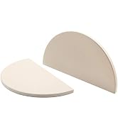 BBQ Future Ceramic Heat Deflector Plates for Kamado Joe Classic I, II, III,Half-Moon 2-Pack, White