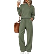 Sampeel Two Piece Sets for Women Color Block Matching Set Cozy Loungewear | 2 piece sets, fall ou...