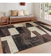 Mugorn Modern Geometric Living Room Rug, Soft Washable 4x6 Area Rug | Distressed Multi Aesthetic ...