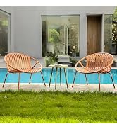 Werph Patio Furniture Set, 4 Pieces Outdoor Furniture Patio Table and Chairs Set, Patio Chairs Se...