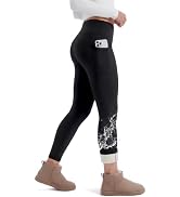 Fleece Lined Leggings Women with Pockets - Winter Thermal Water Resistant | Warm High Waisted Tum...