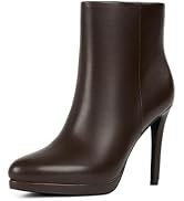 Modatope Ankle Boots for Women Round Toe Stiletto Heel Platform Booties | 4" Stiletto Heel, 0.59"...