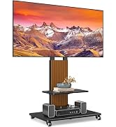 TVON Rolling TV Stand for 32-70Inch TVs, Elegant Floor TV Stand with Wheels | Mobile TV Cart with...