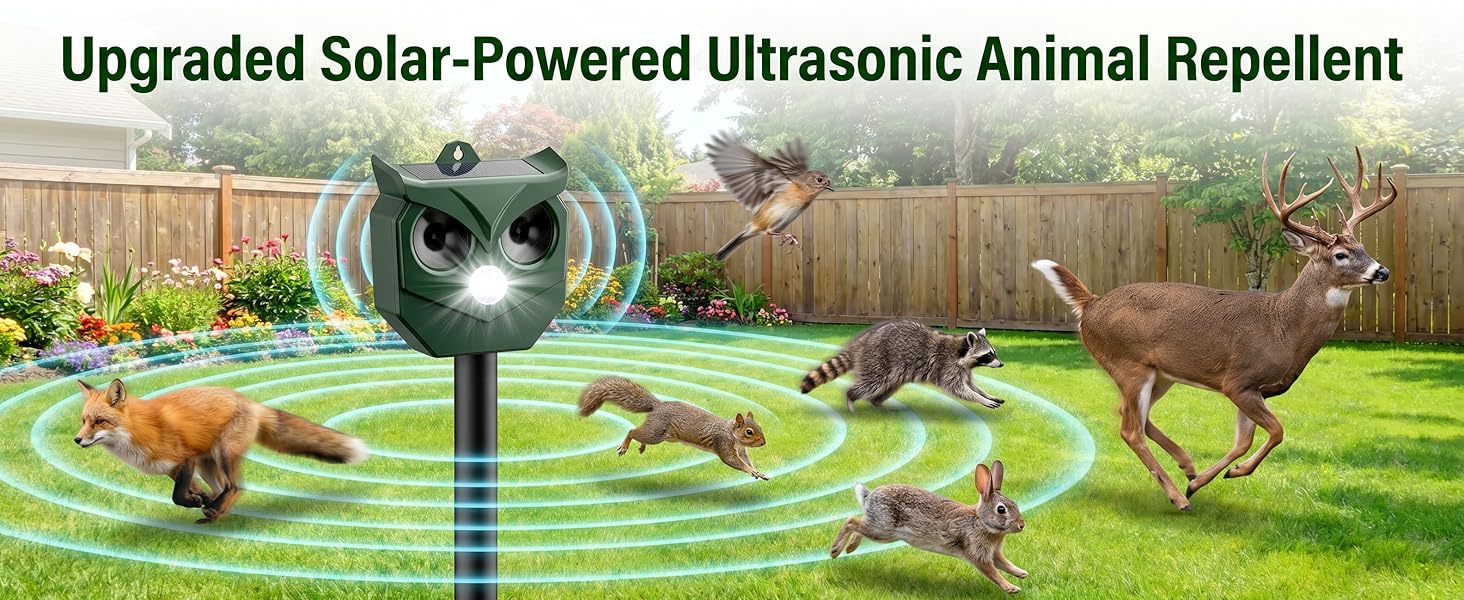 Solar Ultrasonic Animal Repeller