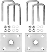 Square U Bolts & Tie Plate Kit for 1-1/2" Trailer Axle, Galvanized Zinc