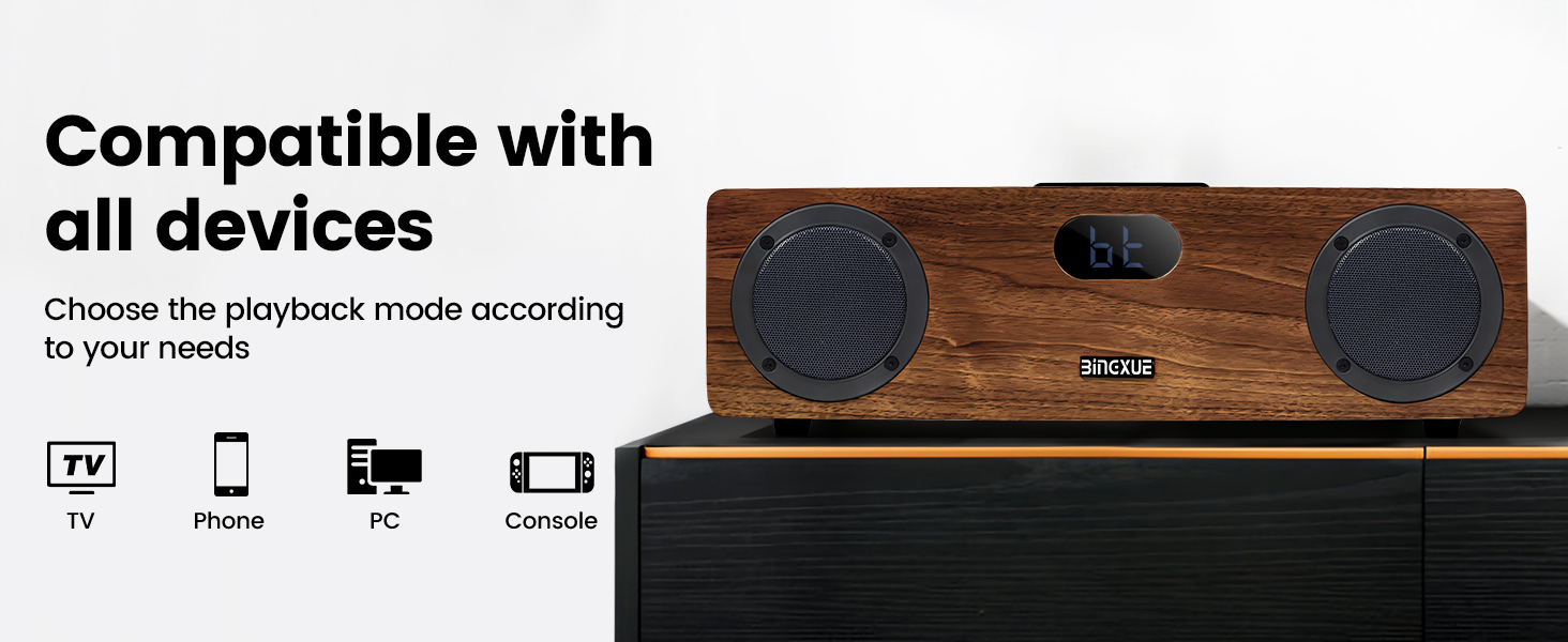 Compatable with all devicesa Bluetooth Speakers Wireless with Subwoofer 60W 2.1 Ch Dual Control