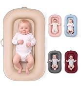 Huggynest Baby Lounger for 0-24 Months,Soft Newborn Lounger with Pad,Blue | CPSC Compliant,100% C...