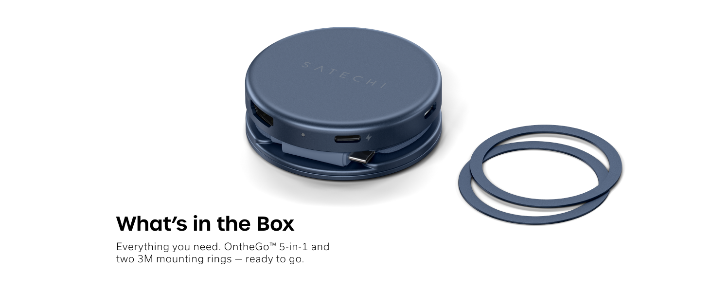 Satechi OntheGo 5-in-1 USB-C Hub, Multiport Adapter, 4K/60Hz HDMI, 60W PD Pass-Through