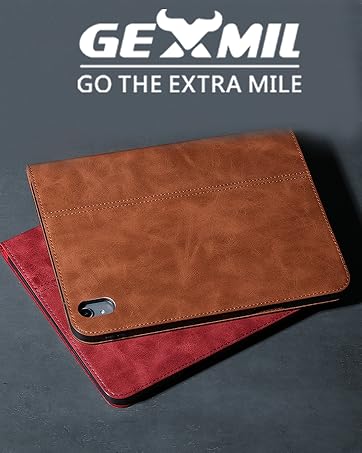 gexmil ipad leather case flower pattern brown