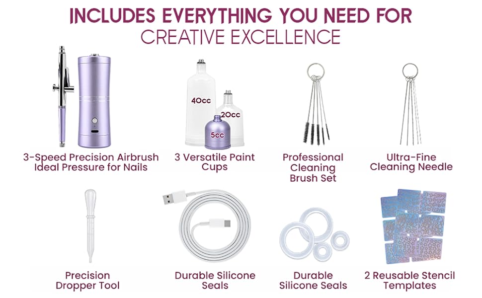 Banana Glow's cute design airbrush for nails kit