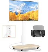 TVON Rolling TV Stand for 32-70 Inch TVs,Elegant Floor TV Stand with Wheels | Mobile TV Cart with...