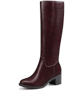 Athlefit Knee High Boots for Women Flat Tall Fall Boots | PU Leather/Faux Suede, Flat Chunky Heel...