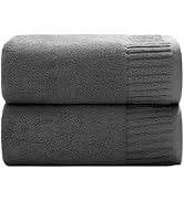 YTYC 27.5x55 Inches Luxury Bath Towels Set of 6 Large, 100 Percent Cotton 650GSM Super Absorbent ...