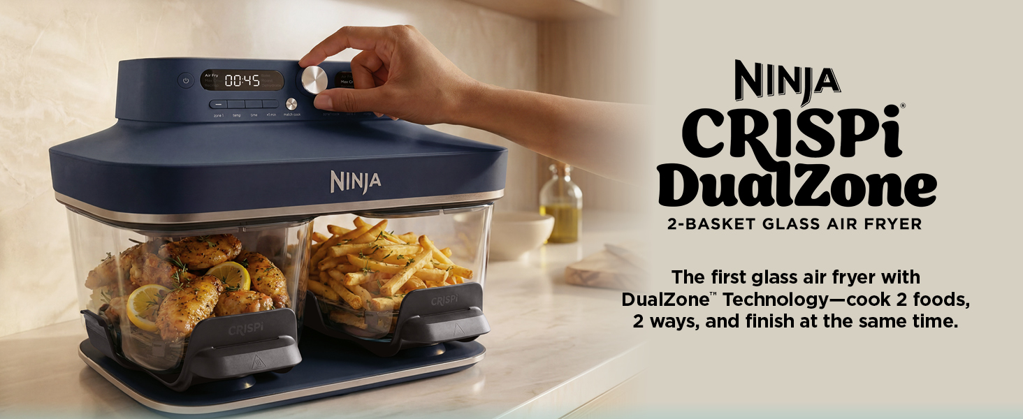 Ninja Crispi DualZone 2-Basket Glass Air Fryer