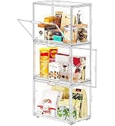 DILIBRA 3 Packs Slim Rolling Acrylic Storage Organizer, Mobile Utility Storage Cart with Wheels, ...