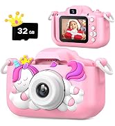 Upgrade Kids Camera for Girls, Christmas Birthday Gifts for Boys, 1080P HD Selfie Digital Video C...