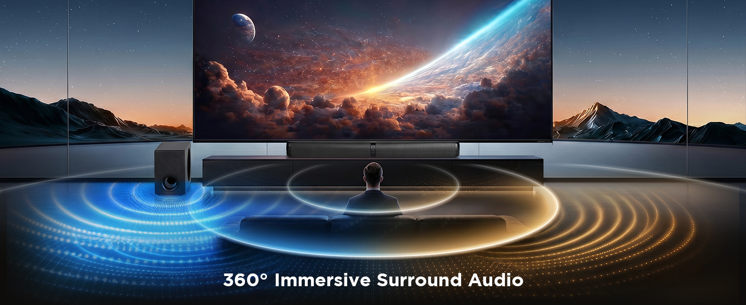 Immersive surround sound creates a cinematic movie experience right in your living room.