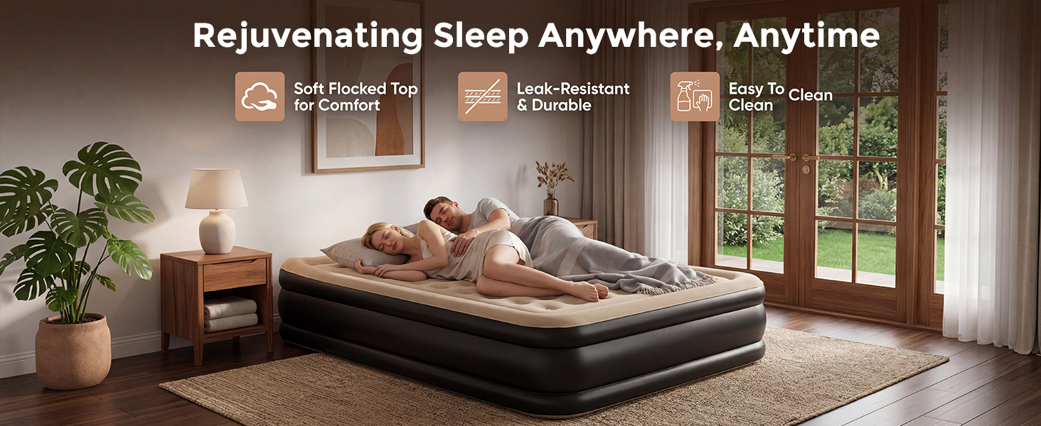 air mattress queen with built in pump