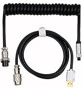 EPOMAKER Puff Aviator Coiled USB Cable, Type C Detachable Mechanical Gaming Keyboard Cable for Wi...