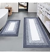 Bsmathom Bathroom Rugs Set 2 Piece, Non Slip Soft Shaggy Bathroom Mats, Plush Microfiber Absorben...