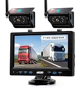 WOOCARTY Magnetic Wireless RV Backup Camera System, 7" 1080P Touchscreen DVR Rear Camera Compatib...