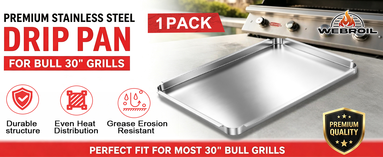 Drip Pan for Most 30" Bull Grills
