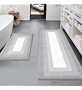 Bsmathom Bathroom Rug Set 3 Piece, Non-Slip Plush Shaggy Bath Mat, Soft and Absorbent Microfiber ...