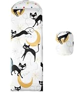 Mid Century Black Cat Sleeping Bags