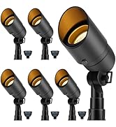 Gardencoin Pagoda Solid Brass Low Voltage Landscape Pathway Lights, 12V LED Heavy Duty Path Light...