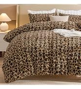 EMME Fluffly Faux Rabbit Fur Bubble Comforter Set Twin, Cream | Luxury Plush Bedding Set 2 pcs, W...