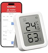 SwitchBot WiFi Thermometer Hygrometer 3 Pack with Hub Mini, IP65 Indoor Outdoor Thermometer Wirel...