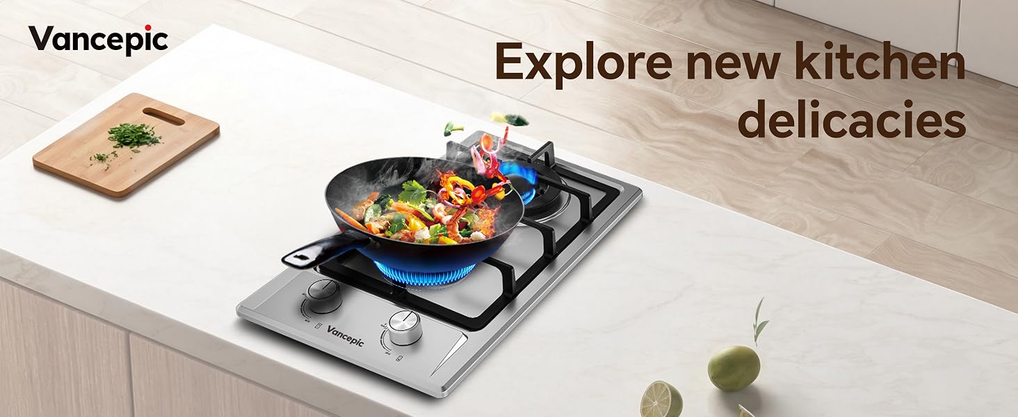 Gas Cooktop, NG/LPG Convertible Gas Stove