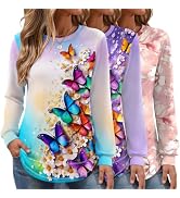TCOT Women's 3 Pack Long Sleeve Shirts Lightweight Crew Neck Sweatshirts | S-3XL,Dressy Casual Bl...