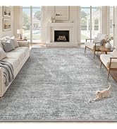 8x10 Area Rugs Living Room Rug: Washable Modern Abstract Rugs Neutral Non Slip Rug Soft Low Pile ...