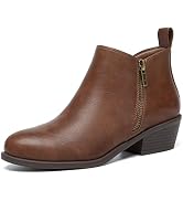 Athlefit Women's Pointed Toe High Heel Ankle Boots | Fall Winter Dress Short Booties with Side Zi...
