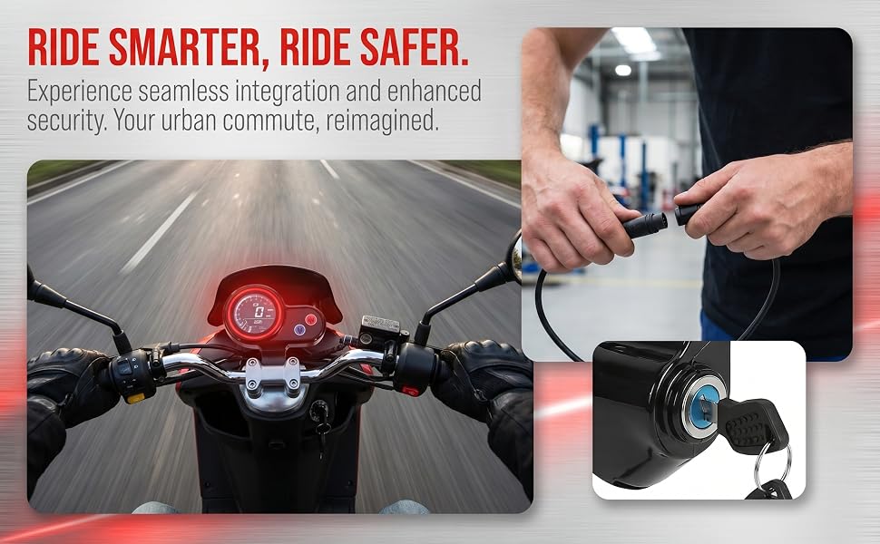 H5 scooter controller with clear LCD display, responsive thumb throttle and integrated key loc