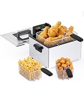 OLIXIS Deep Fryer for Home Use, Small Electric Fryer with 3 Liter Capacity, 1500W Power, 4 Adjust...