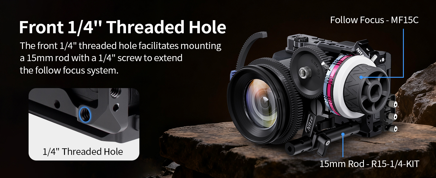 Nitze Camera Cage with included HDMI and USB-C cable clamp