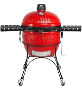 Kamado Joe Classic Joe Series II 18-inch Ceramic Charcoal Grill and Smoker with Cart, Side Shelve...