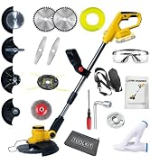Electric Weed Wacker Cordless for Dewalt 20V Battery, 4-in-1 Battery-Powered Mower, Lightweight C...