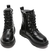 DADAWEN Girls Bow Ankle Boots Lace Beads Side Zipper Low Chunky Heel Fall Winter Dress Booties Sh...