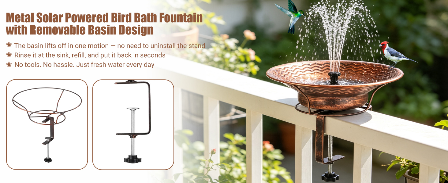 metal bird baths for outdoors
