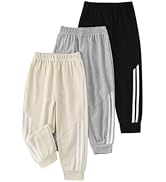 Fdqin 3Pcs Boys Sweatpants with Cargo Pockets Elastic Waist Athletic Pants | 7-16Y Tween Teen, Fa...