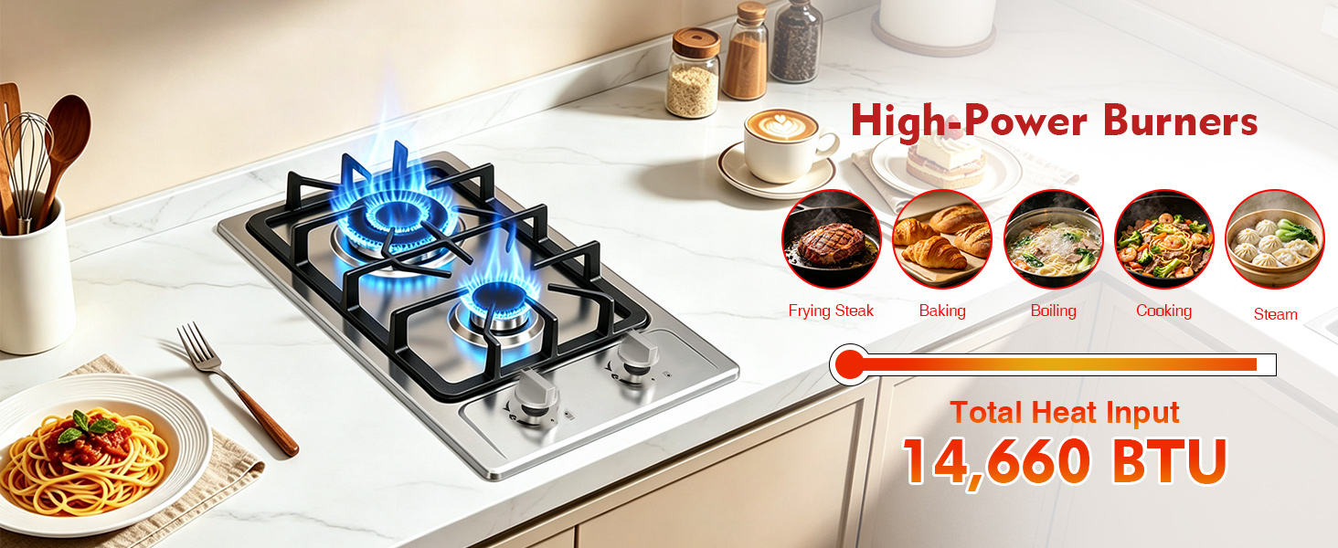 2 high-powered burners