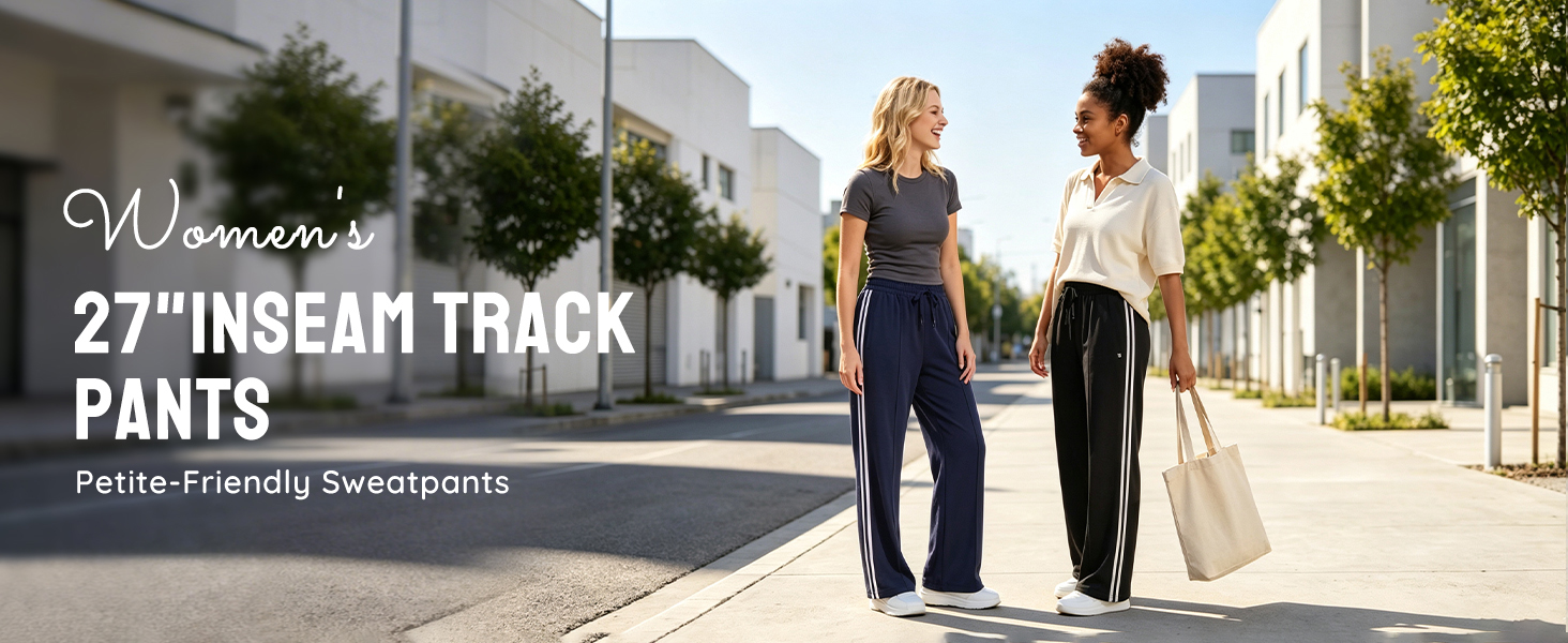 27 inches inseam track pants for women petite friendly