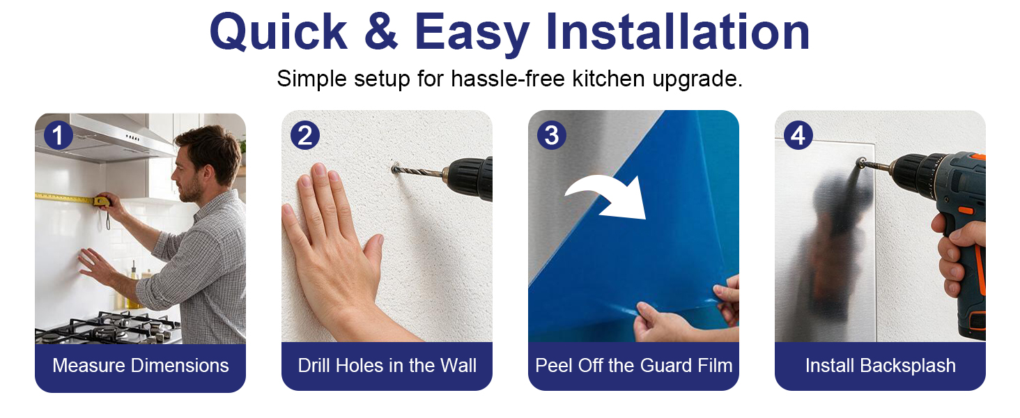 VAPSINT 30 x 32 Inch Stainless Steel Backsplash for Stove