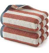 REDKISS Striped Hand Towels for Bathroom, Kitchen Decor, Guest Use, Kids & Adults, 100% Cotton, 1...