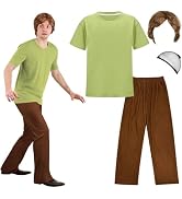 Apragaz Women Halloween Costumes Adult, Orange Turtleneck Top, Red Skirt, Brown Bob Wig, Socks, G...